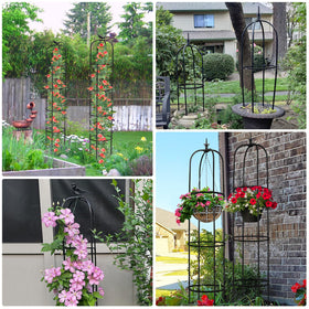 MQUPIN garden decor with garland and lights enhances nighttime ambiance