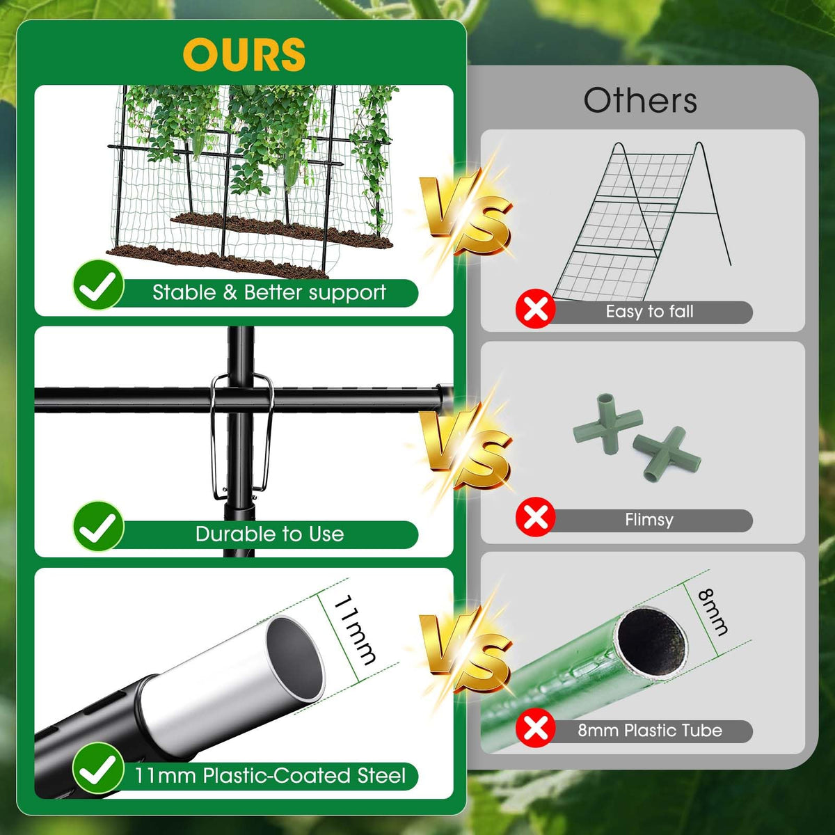 MQUPIN plant ties help secure branches and prevent breakage.
