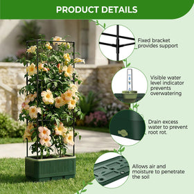 MQUPIN rectangular tomato cage and trellis for sturdy support