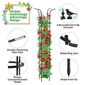 MQUPIN Rustproof metal plant support stands tall for vines and vegetables.