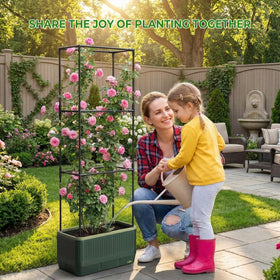 MQUPIN self-watering planter with reservoir maintains soil moisture