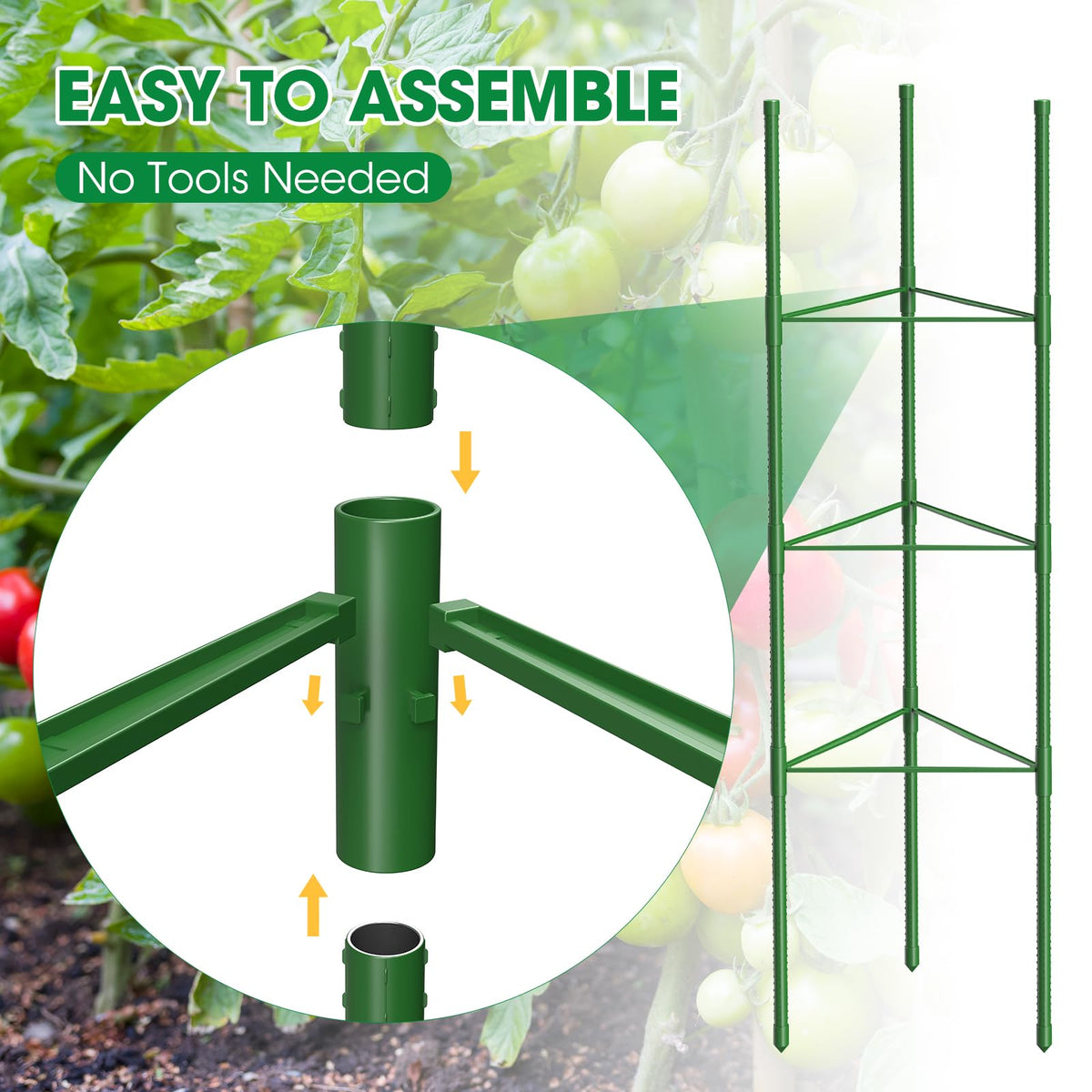 MQUPIN bottom tip inserts easily into soil without root damage