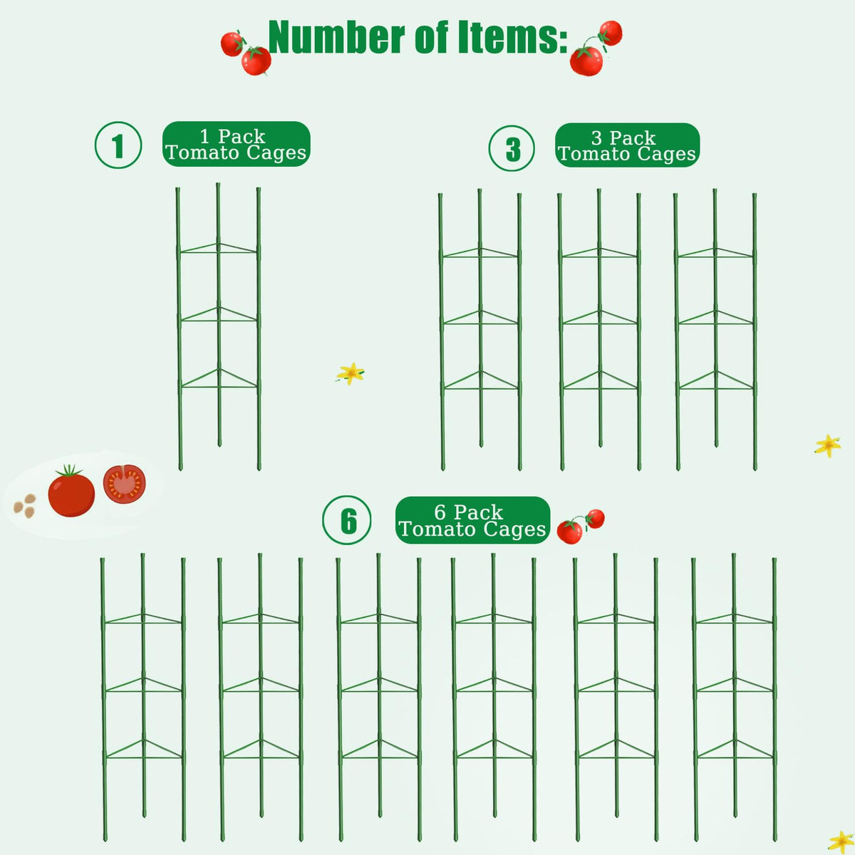 MQUPIN tomato cage base design providing stable upright support