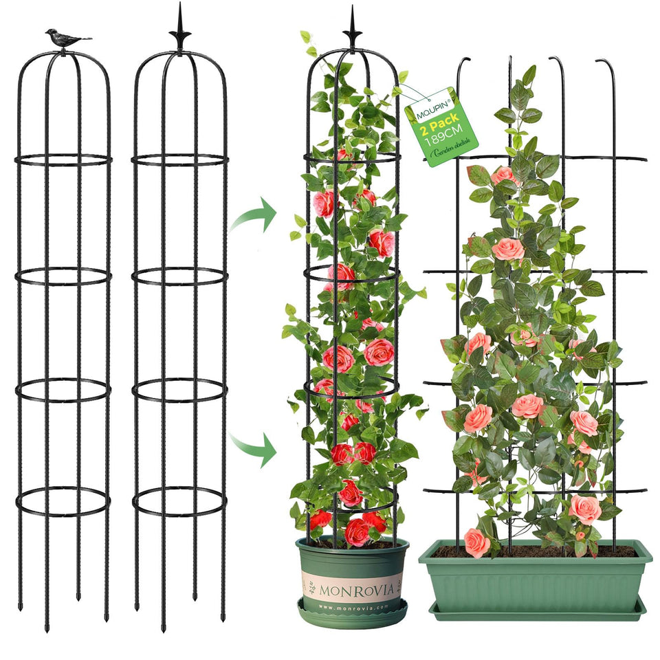 MQUPIN tower obelisk trellis outdoors supports climbing plants up to 6 feet tall