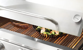 Mr. Bar-B-Q deep fryer strainer basket used to drain excess oil after frying.