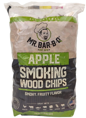 Mr. Bar-B-Q Apple Wood Smoker Chips bag – 1.8 lb for mild, fruity smoke.
