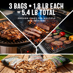 Mr. Bar-B-Q charcoal grill setup with hardwood chips delivering rich aroma.