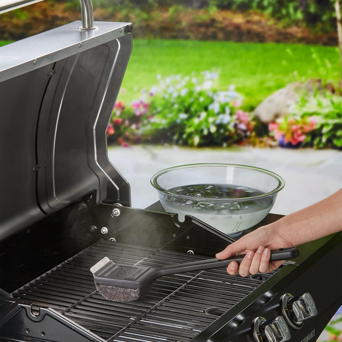 Mr. Bar-B-Q Steam Clean streamlines cleaning with cold-water activation.