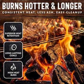 Mr. Bar-B-Q lump charcoal chimney starter ignites evenly for quick startup