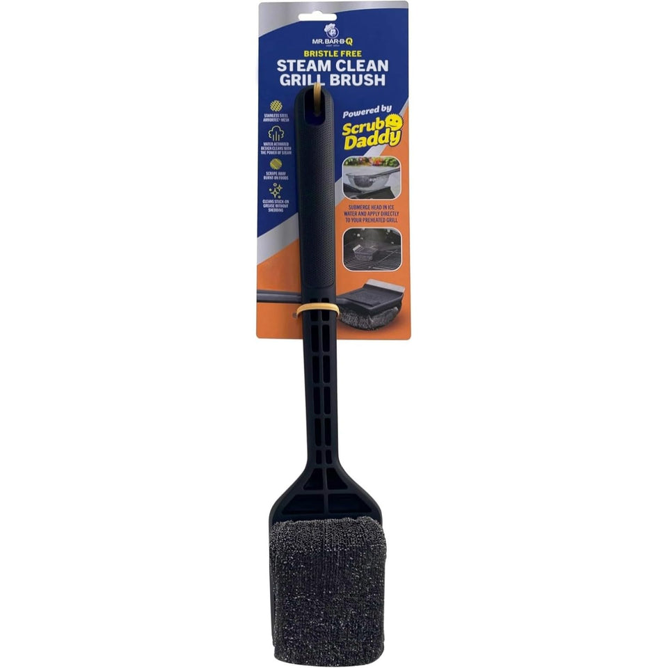 Mr. Bar-B-Q Steam Clean Grill Brush uses steam to loosen grease.