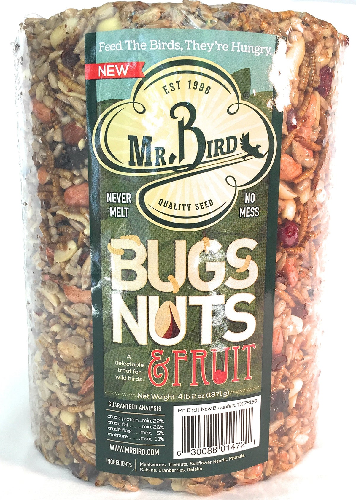 Mr. Bird EZ Feeder compatible seed cylinder ready for year-round use.