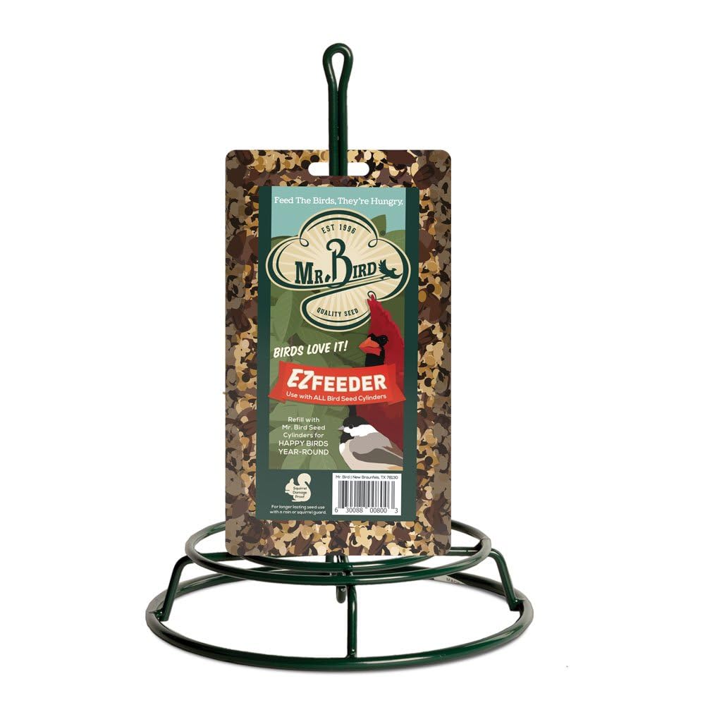 Mr. Bird EZ Feeder front view highlights rugged construction for outdoor use.