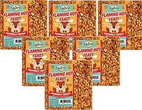 Mr. Bird Flaming Hot Feast seed cake 6-pack ready for year-round bird feeding.