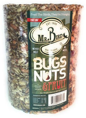 Mr. Bird seed cylinder attracts a variety of birds to your backyard.