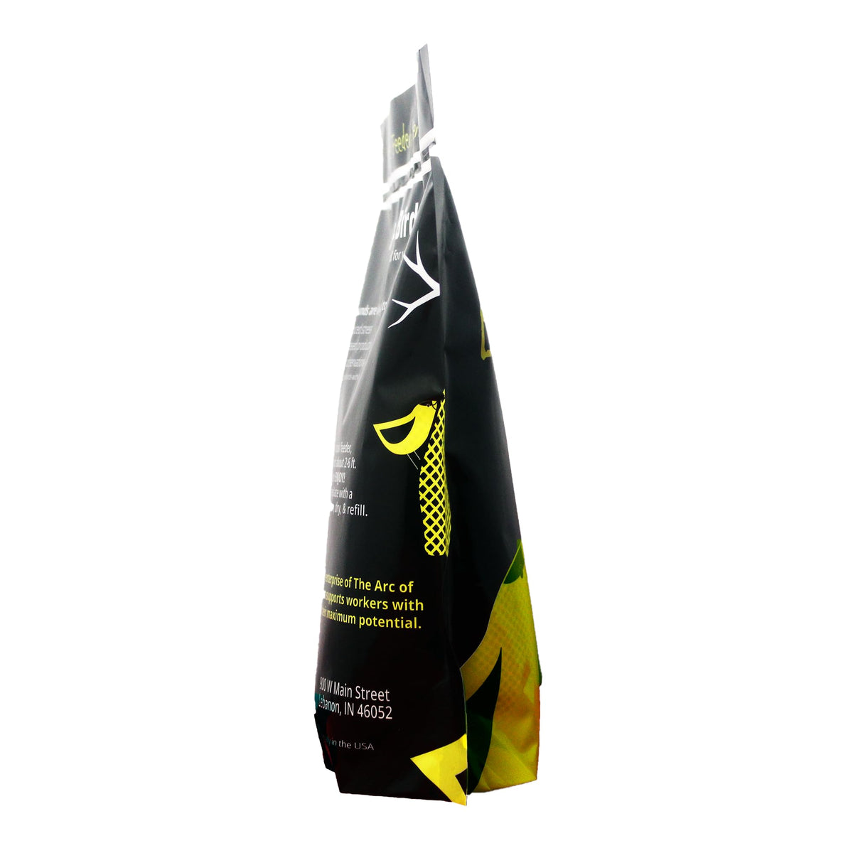 Easy setup: hang the mesh Mr. Canary Birdie Bag for quick use