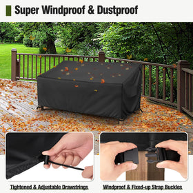 MR. COVER easy-grip handles enable quick setup and removal