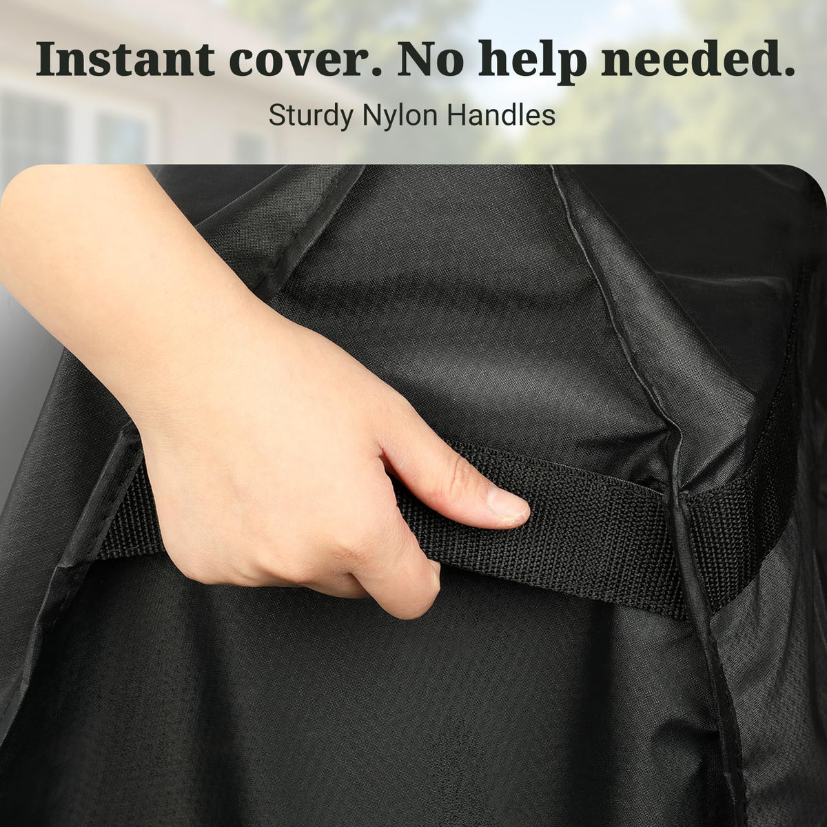 MR. COVER all-weather protection against sun, rain, snow, and dust.