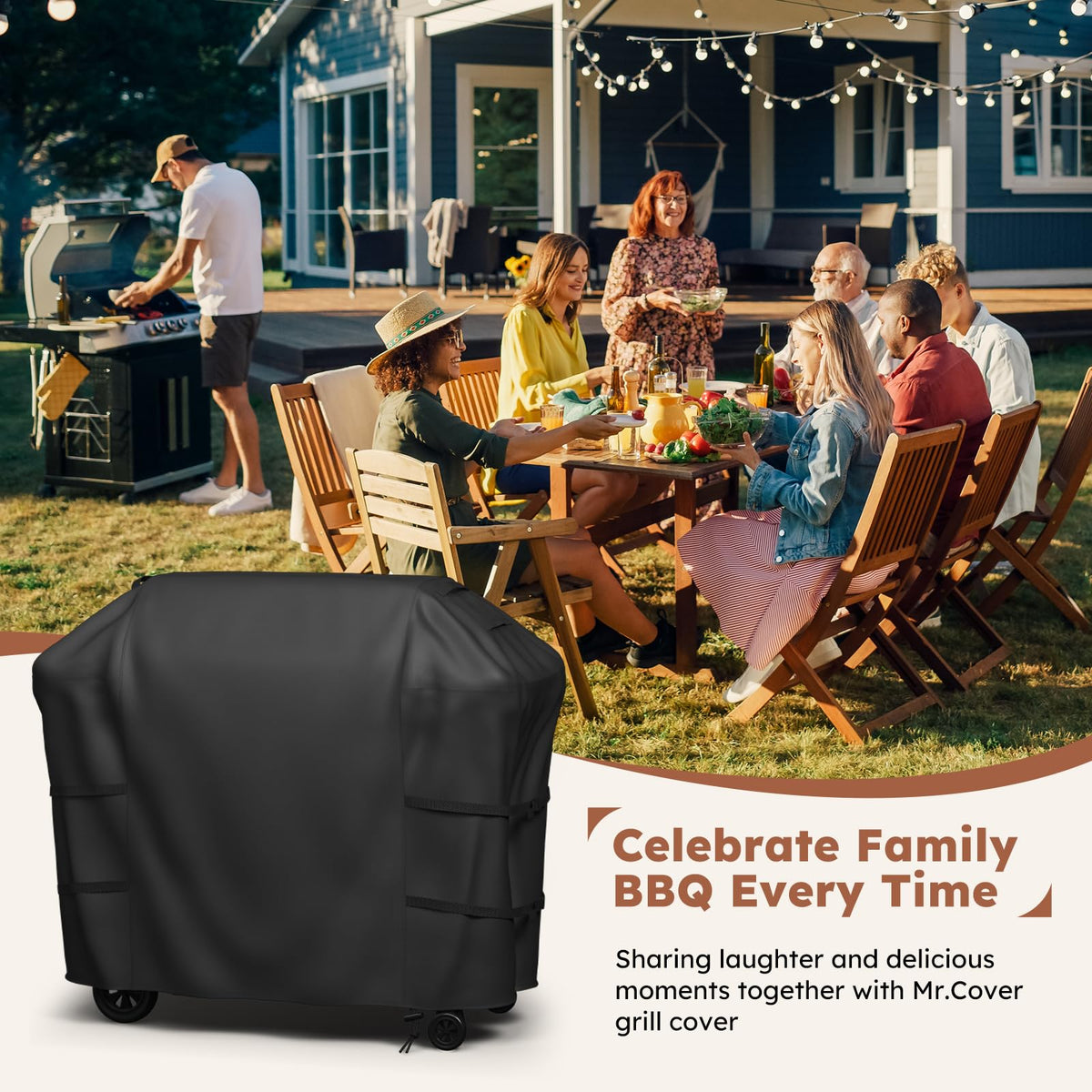 MR. COVER easy-to-clean design keeps Weber Spirit cover looking new after use.