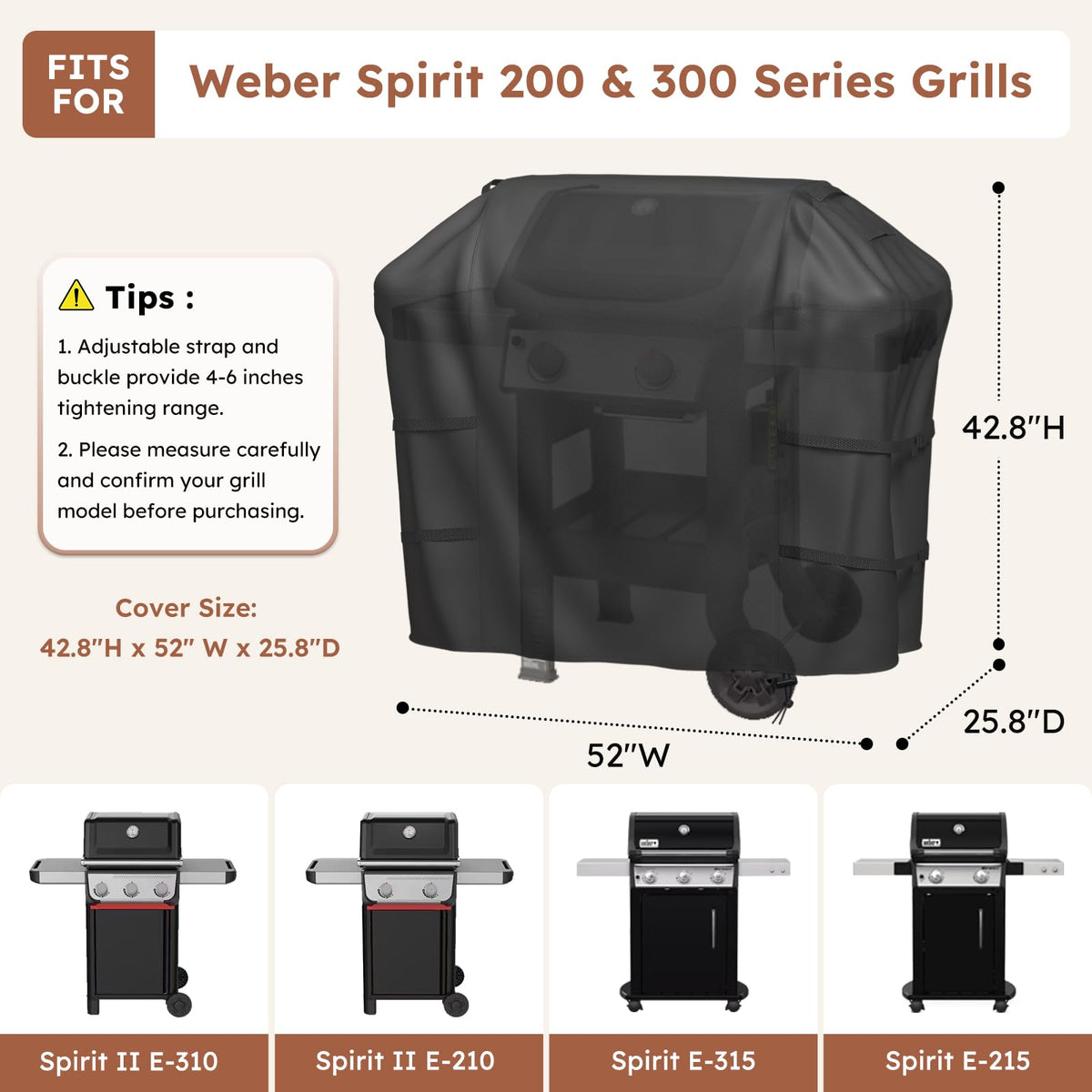 MR. COVER heavy-duty 600D fabric is tear-resistant for long-lasting protection.