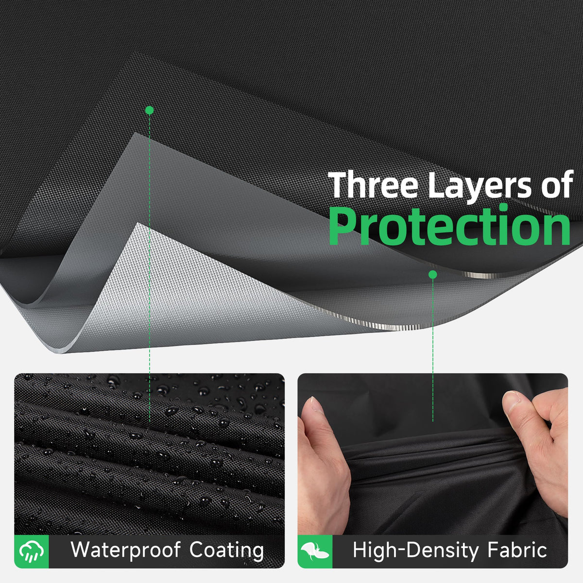 MR. COVER hydrophobic coating makes water bead and roll off for easy cleanup