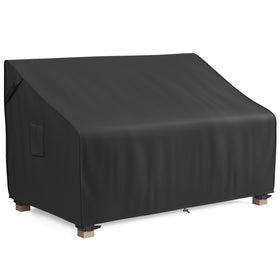 MR. COVER loveseat cover protecting a 2-seater sofa from rain and dirt.