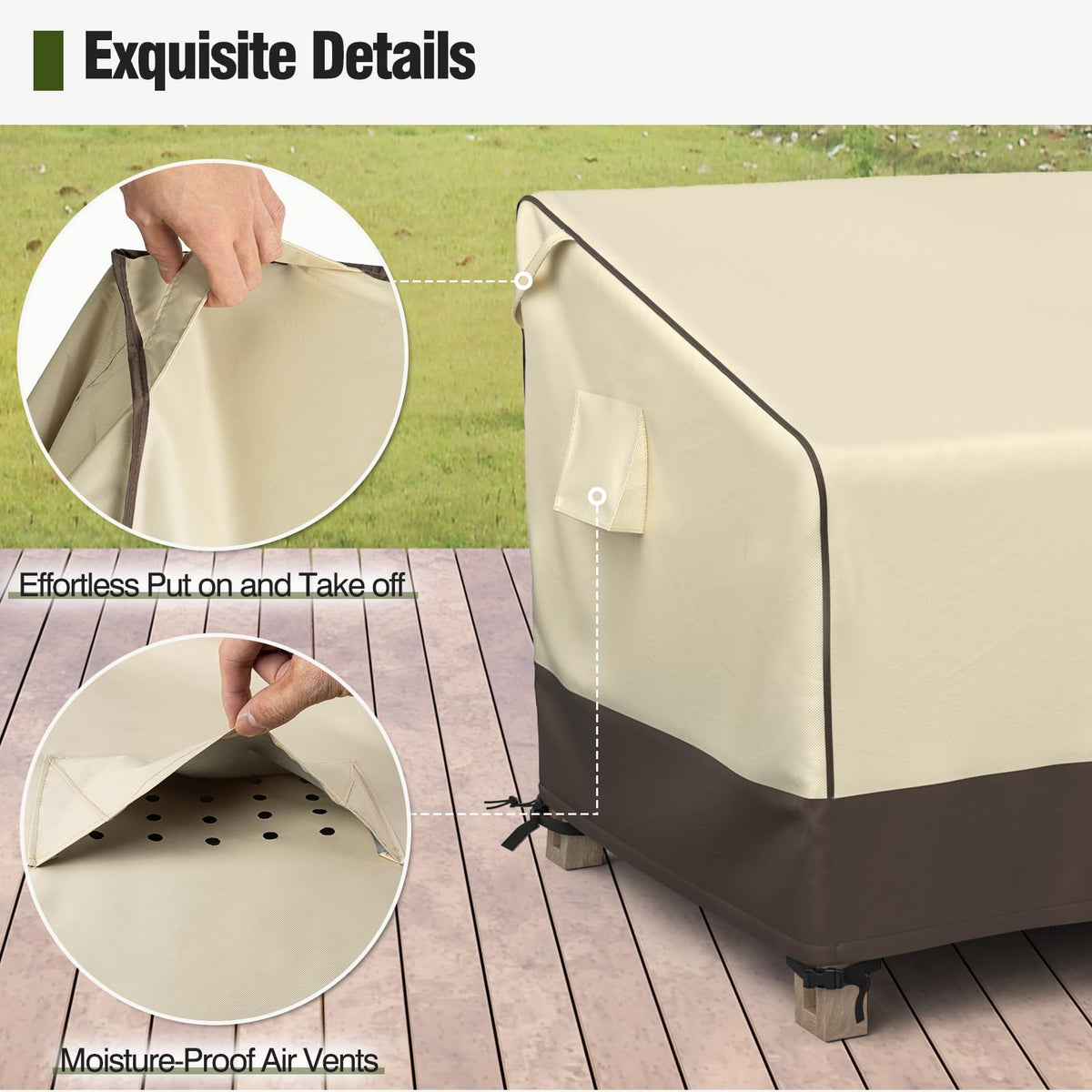 MR. COVER moisture-resistant cover features air vents to reduce condensation.