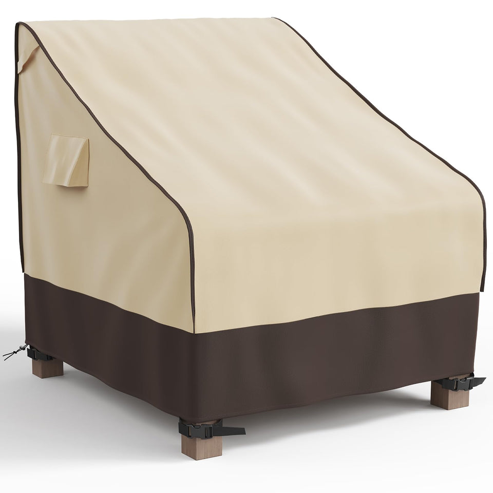 MR. COVER patio chair cover waterproof material protecting chair from rain and dirt.