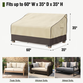 MR. COVER patio cover windproof buckles secure seat against gusts and rain.