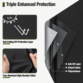 MR. COVER windproof buckles demonstrate secure fit against strong winds.