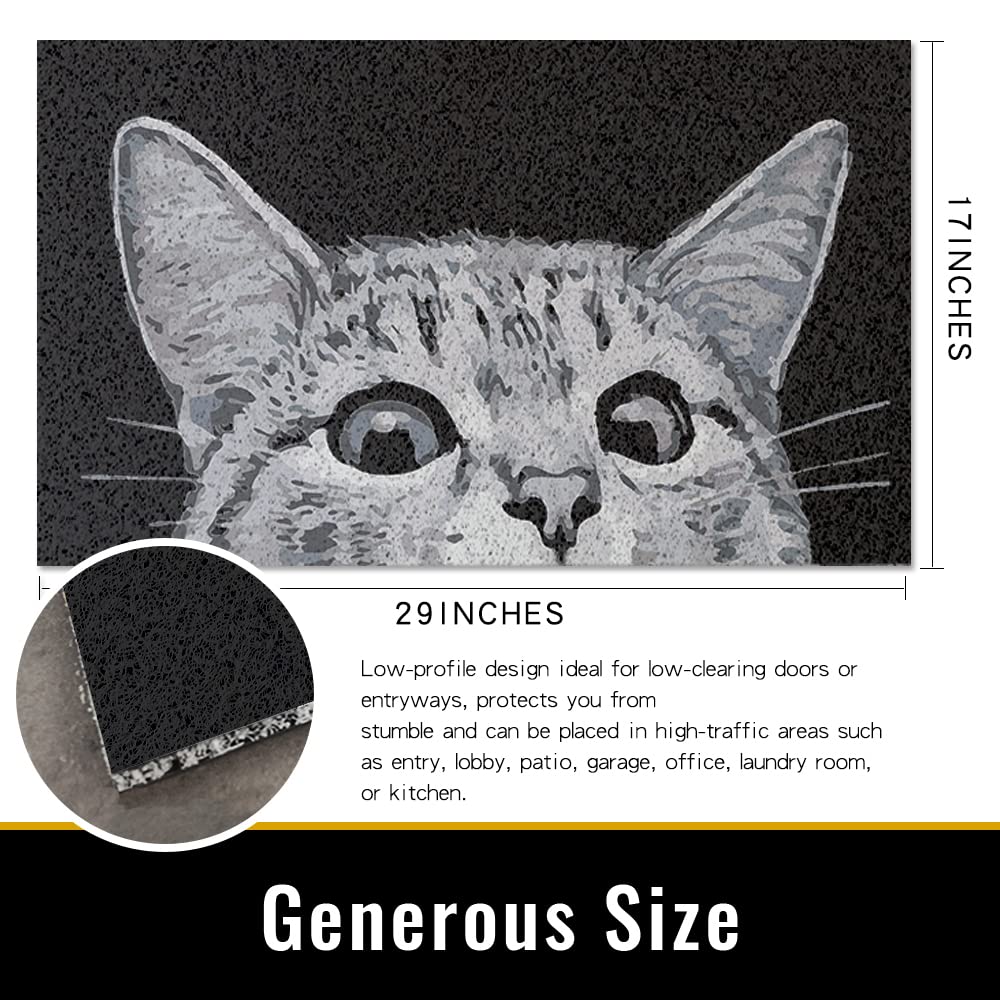 MR FANTASY Cat Door Mat features anti-slip backing for safer entrances.