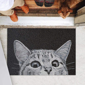 MR FANTASY Cat Door Mat uses durable polypropylene fibers for long wear.