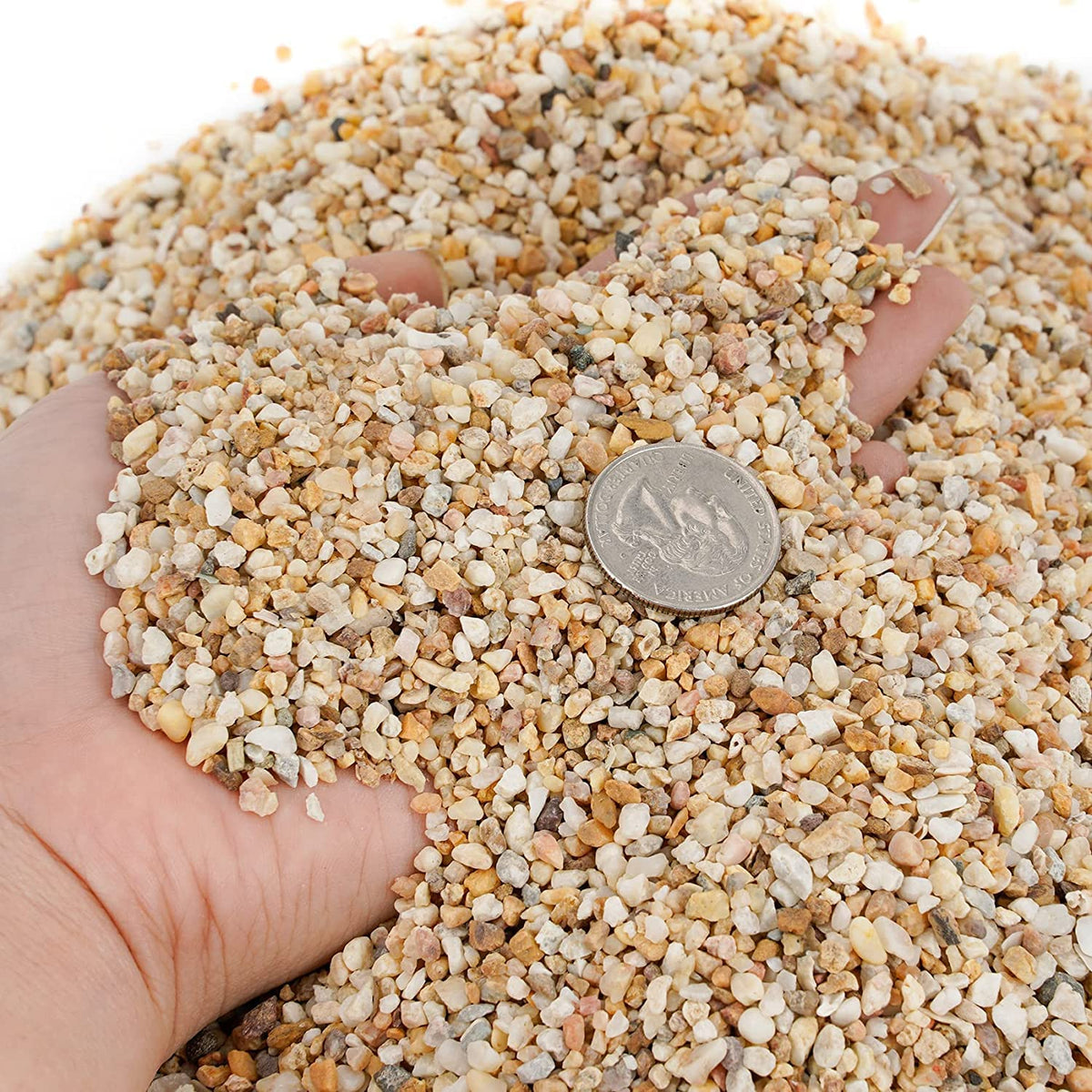 Mr. Fireglass silica sand used as fireplace filler for clean-burning flames.