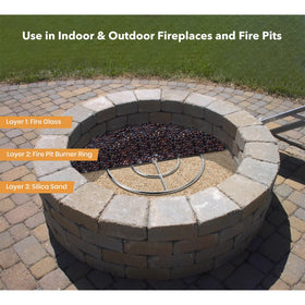 Mr. Fireglass 10Lb silica sand resists heat without crumbling or discoloring.