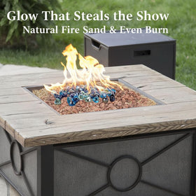 Mr. Fireglass 10Lb silica sand replaces traditional sand under lava rock.