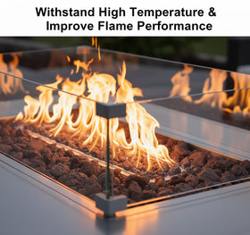 Mr. Fireglass black lava rock 0.3-0.6 inch for dramatic outdoor flames and landscapes.