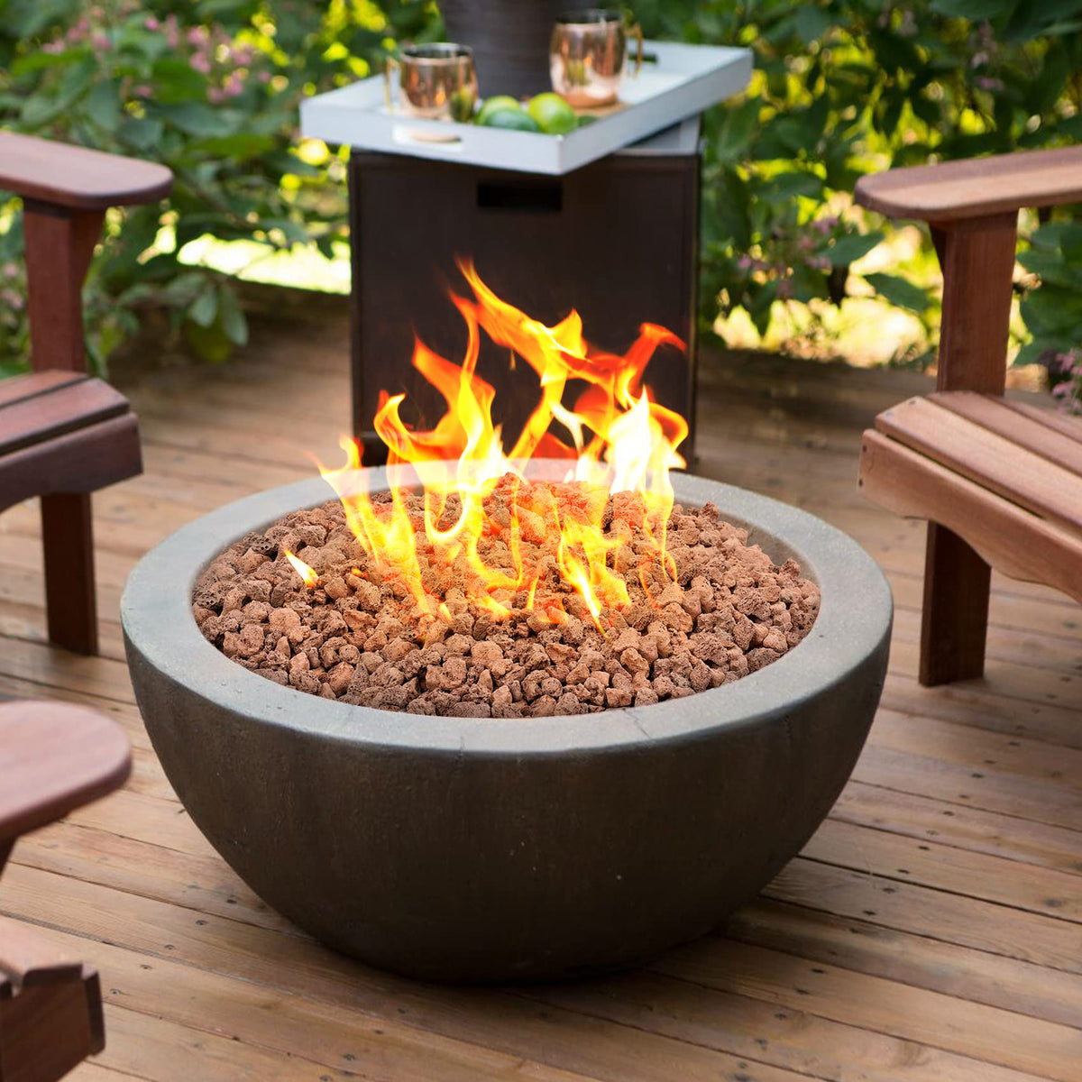 Mr. Fireglass lava rock for fireplaces and fire bowls with resilient heat.