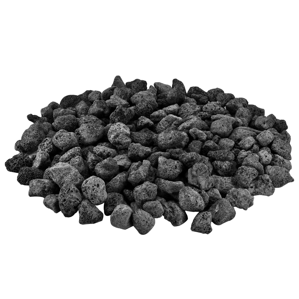 Mr. Fireglass natural lava rock closeup highlighting porous texture for even flame diffusion.