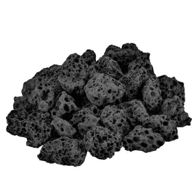 Mr. Fireglass lava rock decorative mulch concealing pipes.