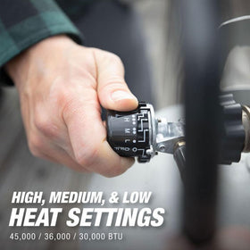 Mr Heater Original 360-degree burner head delivers all-around warmth outdoors.