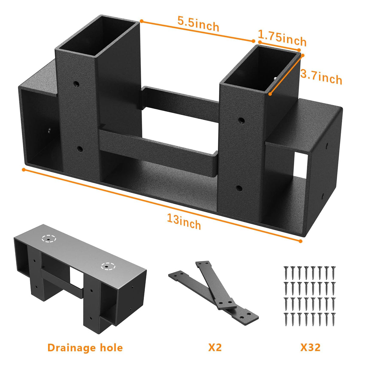 Mr IRONSTONE end-plates securing brackets for a stable wood stack