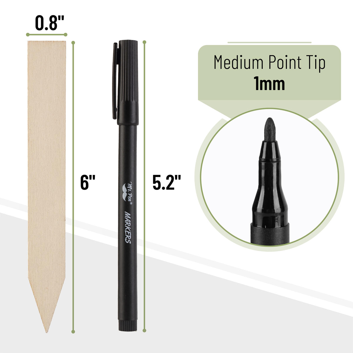 Mr. Pen plant label with pointed end eases soil insertion.