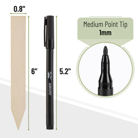 Mr. Pen plant label with pointed end eases soil insertion.