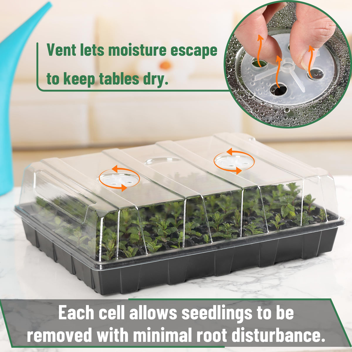 Mr. Pen seed starter tray transparent lid creates mini greenhouse effect for healthier seedlings.