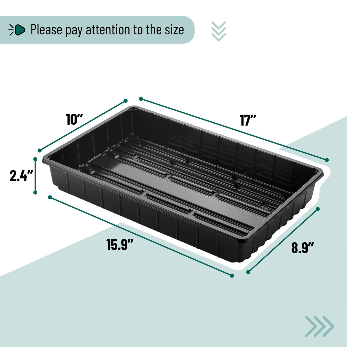 Mr. Pen seed starter trays 17x10x2.4 inches provide ample space.