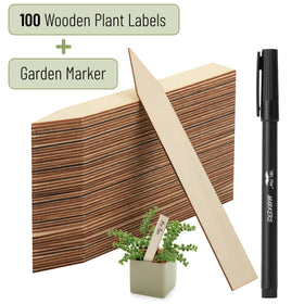 Mr. Pen wooden plant markers resist weather, staying legible in the garden.