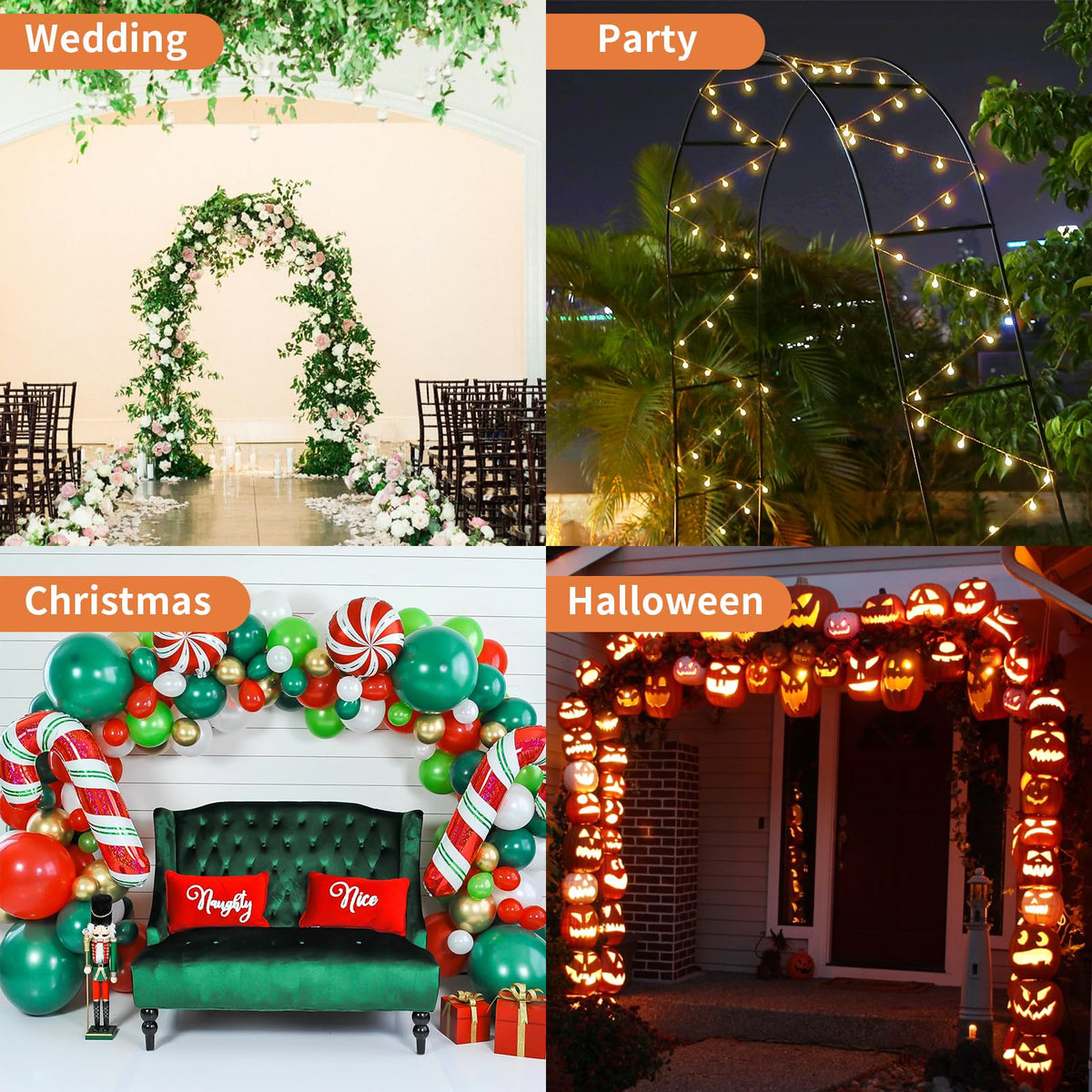 Mr.Ton raised garden bed arch with decorative lighting ideas