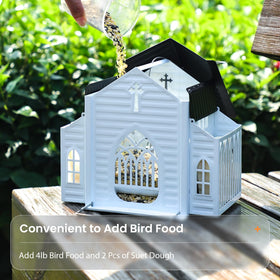 MrCrafts Nature night-illuminated feeder aids dusk foraging for birds
