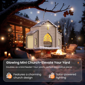 MrCrafts Nature weatherproof church feeder, outdoor durability protects its pristine white finish