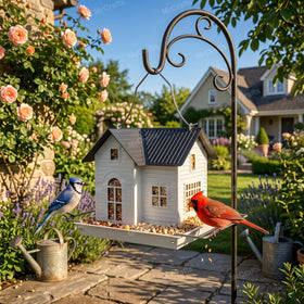 Mrcrafts Solar Bird Feeder LED Light: night-time illumination supports evening foraging.