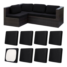 MRGSDL 8Pcs patio cushion covers in black for outdoor protection.